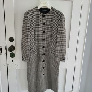 Louis Feraud Houndstooth Long Sleeve Dress